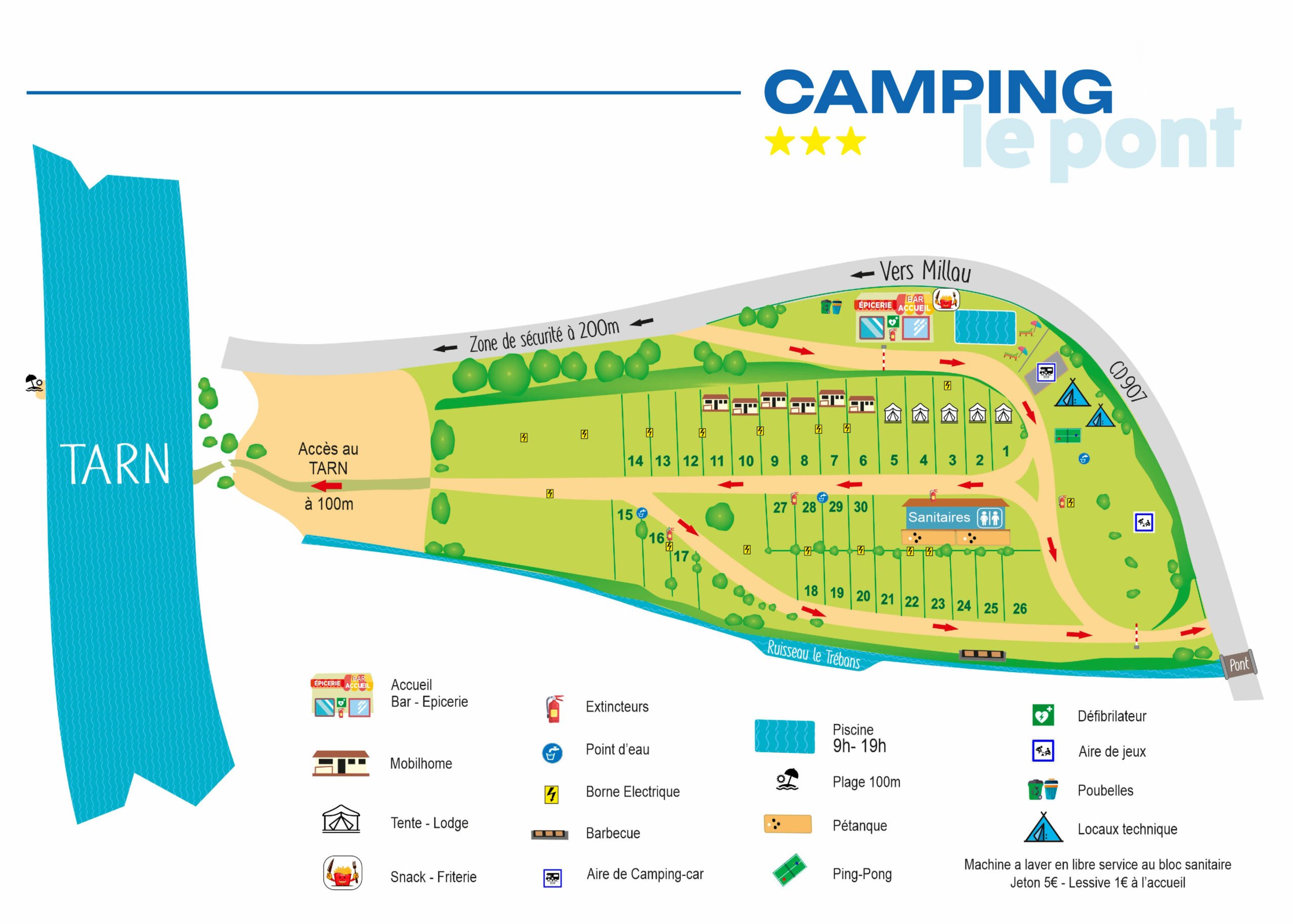 Plan du camping le pont